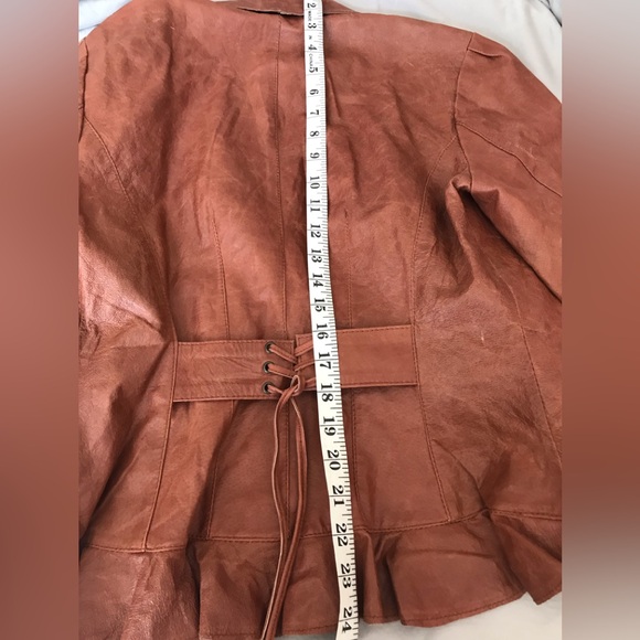 Together 100% Leather Jacket Brown Size 10 - Picture 13 of 16